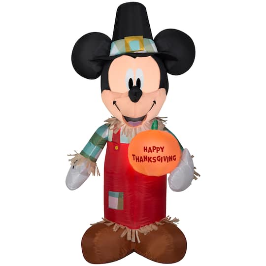 3.5ft. Airblown&#xAE; Inflatable Disney Mickey Holding Pumpkin